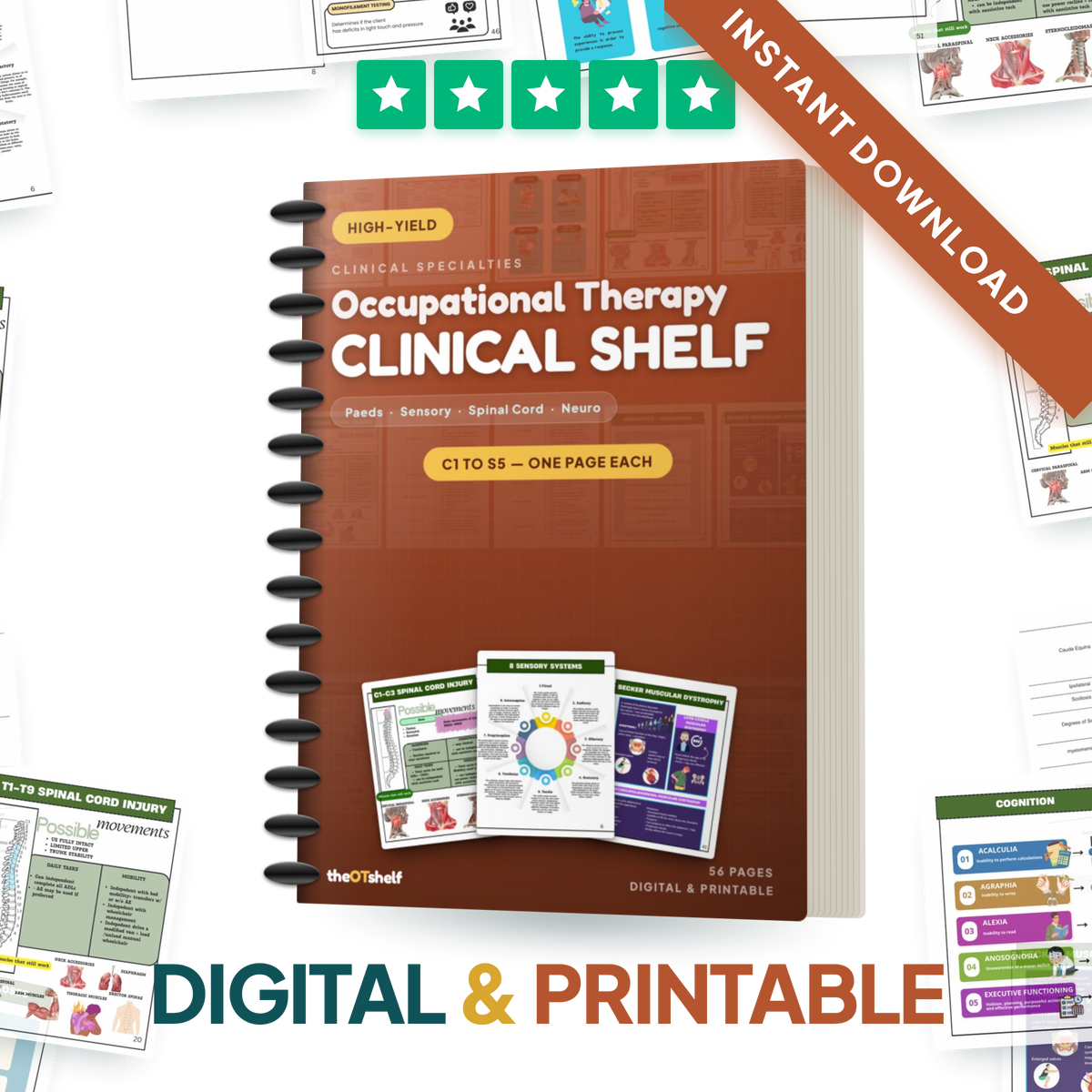 The Clinical Shelf — OT Notes for Spinal Cord Injury, Paediatrics & Neuro